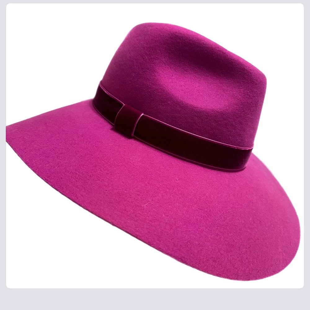 #82 Eugenia Kim Wide Brim Sun Hat - Pink Wool Hat